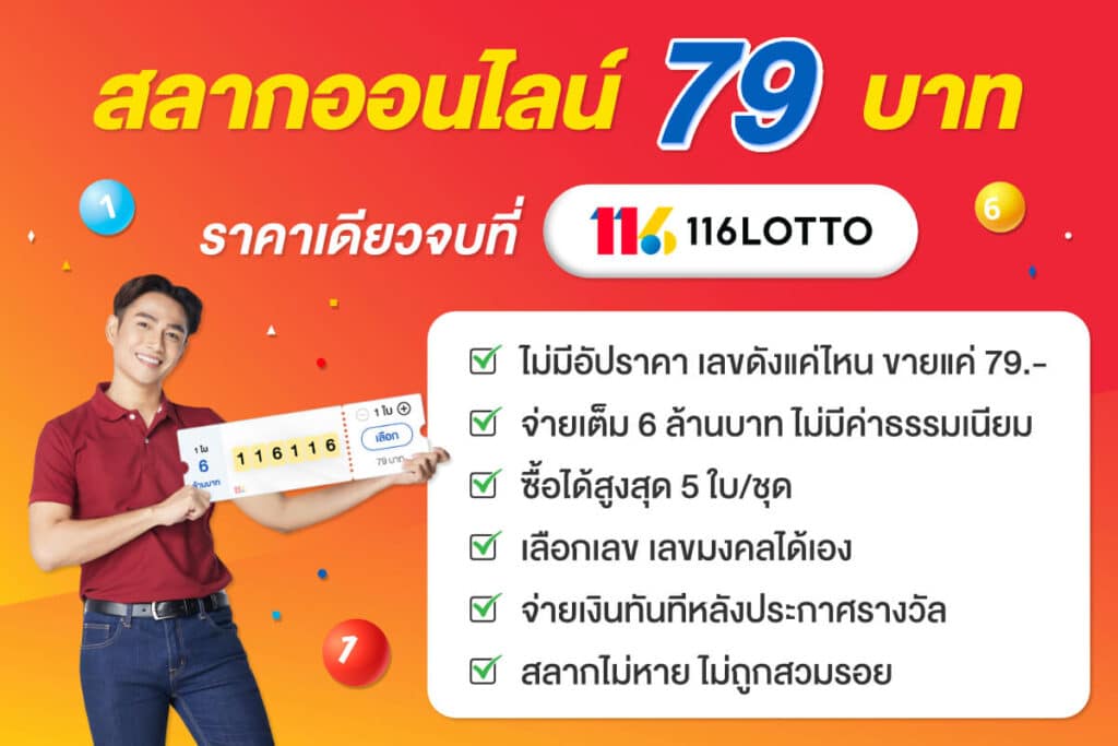 ซื้อสลากออนไลน์ 116Lotto จ่าย 79 บาท